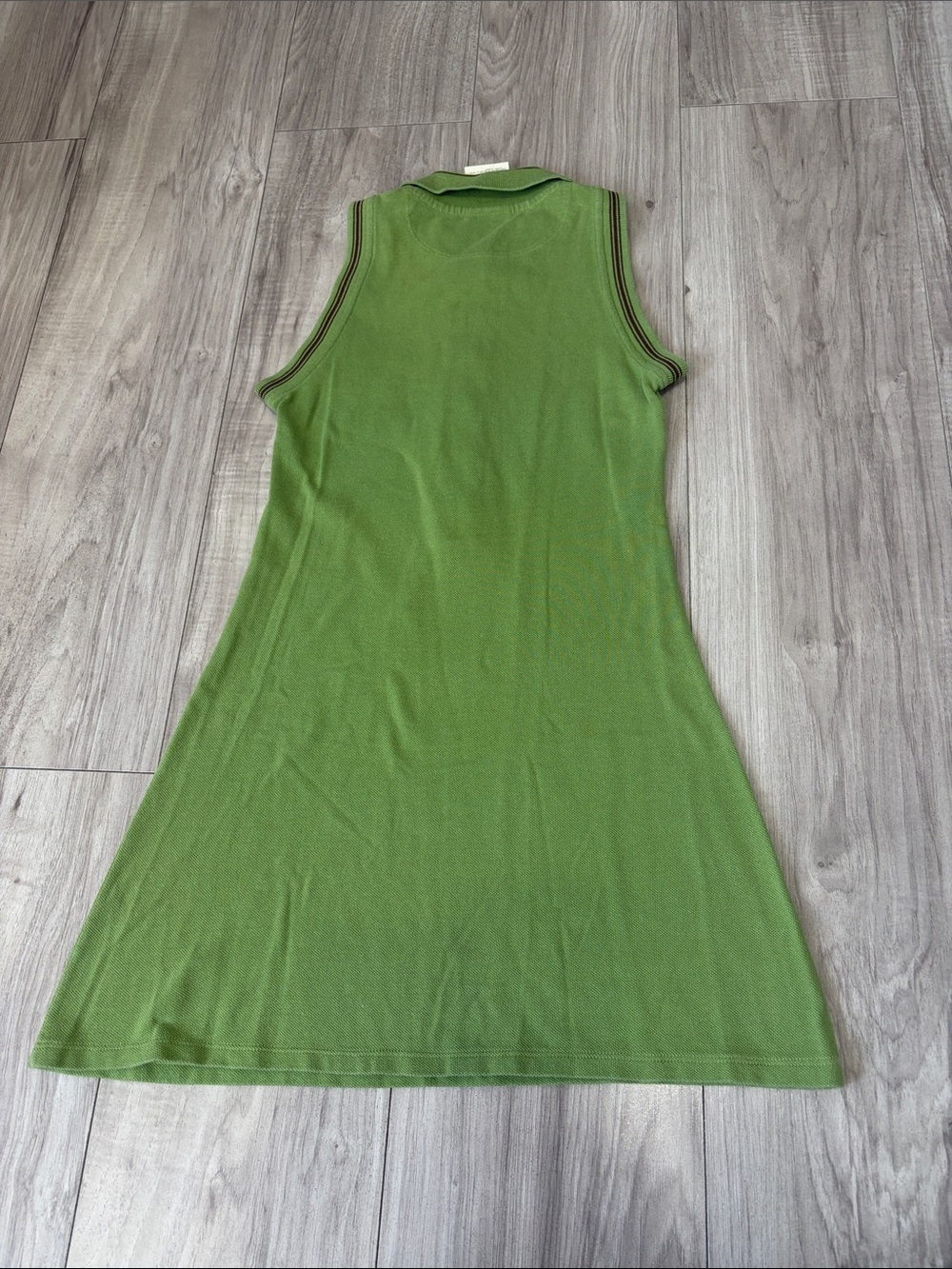 Dolce & Gabbana Olive Green Sleeveless Polo Mini Dress with Denim Pocket - Picture 8 of 8